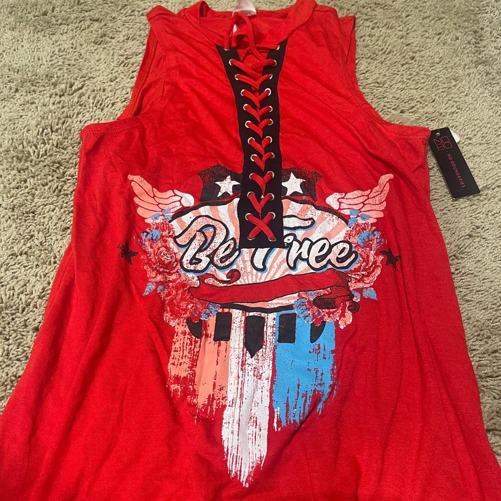 XS No Boundries sleeveless Laced up shirt.